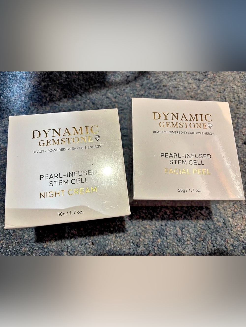 Dynamic Gemstone Pearl-Infused Stem Cell Night Cream & Facial Peel Set Facial